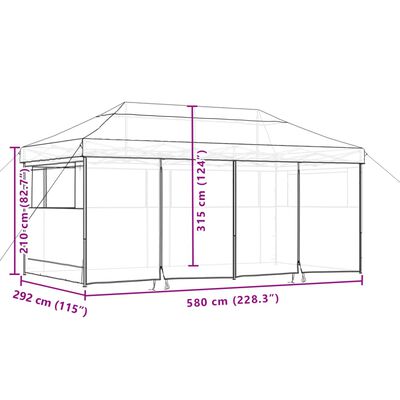 vidaXL Foldable Party Tent Pop-Up with 4 Sidewalls Orange