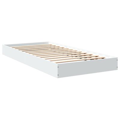 vidaXL Bed Frame without Mattress White 75x190 cm Small Single Engineered Wood