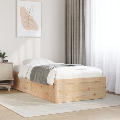 vidaXL Bed Frame without Mattress 90x190 cm Single Solid Wood Pine