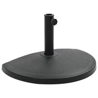 vidaXL Parasol Base Half Round Polyresin 15 kg Black