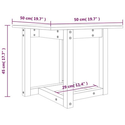 vidaXL Coffee Table 50x50x45 cm Solid Wood Pine