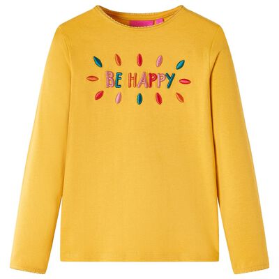 Kids' T-shirt with Long Sleeves Dark Ochre 116