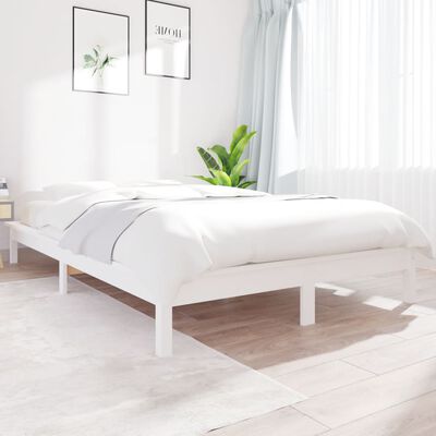 vidaXL Bed Frame without Mattress White 200x200 cm Solid Wood