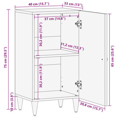 vidaXL Side Cabinet 40x33x75 cm Solid Wood Mango