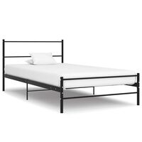 vidaXL Bed Frame without Mattress Black Metal 100x200 cm