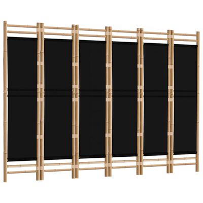 vidaXL Folding 6-Panel Room Divider 240 cm Bamboo and Canvas