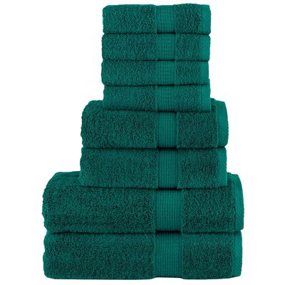 vidaXL 8 Piece Premium Towel Set SOLUND Green 600 gsm