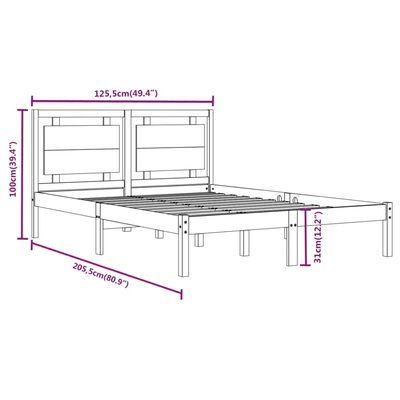 vidaXL Bed Frame without Mattress Honey Brown 120x200 cm Solid Wood