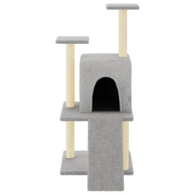 vidaXL Cat Tree with Sisal Scratching Posts Light Grey 110 cm