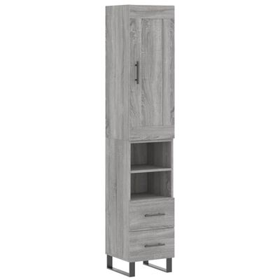 vidaXL Highboard Grey Sonoma 34.5x34x180 cm Engineered Wood