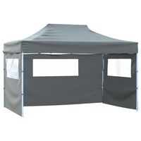 vidaXL Foldable Tent with 3 Walls 3x4.5 m Anthracite