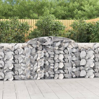 vidaXL Arched Gabion Baskets 13 pcs 300x50x100/120 cm Galvanised Iron