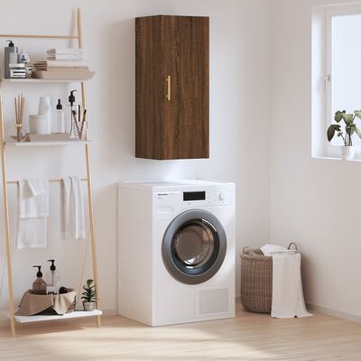 vidaXL Wall Mounted Cabinet Brown Oak 34.5x34x90 cm