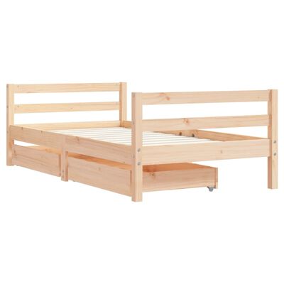 vidaXL Kids Bed Frame with Drawers 80x160 cm Solid Wood Pine