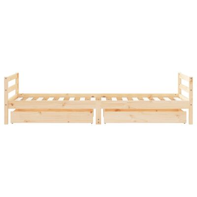 vidaXL Kids Bed Frame with Drawers 90x200 cm Solid Wood Pine