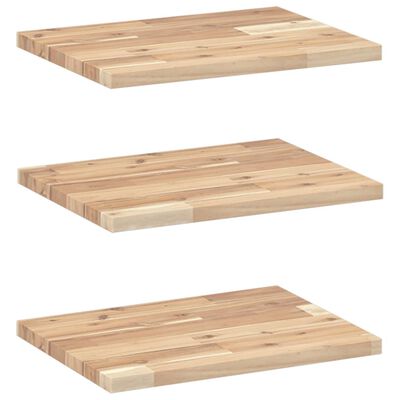 vidaXL Floating Shelves 3 pcs 60x30x2 cm Untreated Solid Wood Acacia