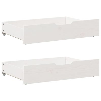 vidaXL Daybed with Trundle and Drawers without Mattress White 90x190 cm Single