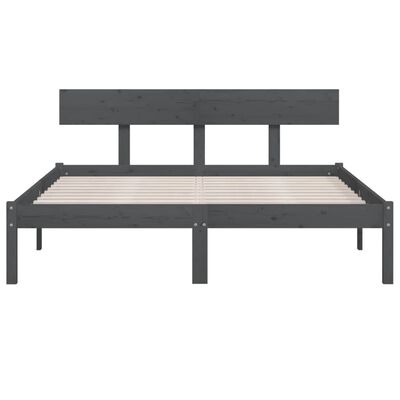 vidaXL Bed Frame without Mattress Grey Solid Wood 200x200 cm