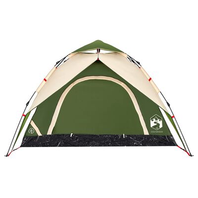 vidaXL Camping Tent Dome 3-Person Green Quick Release