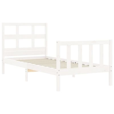 vidaXL Bed Frame without Mattress White 90x200 cm Solid Wood Pine