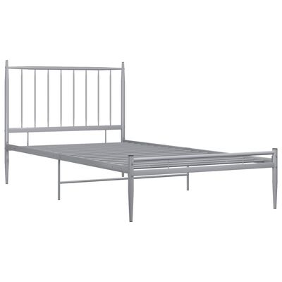 vidaXL Bed Frame without Mattress Grey Metal 100x200 cm