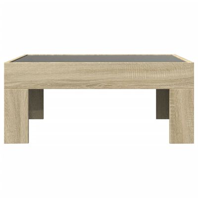 vidaXL Coffee Table with Infinity LED Sonoma Oak 70x50x30 cm