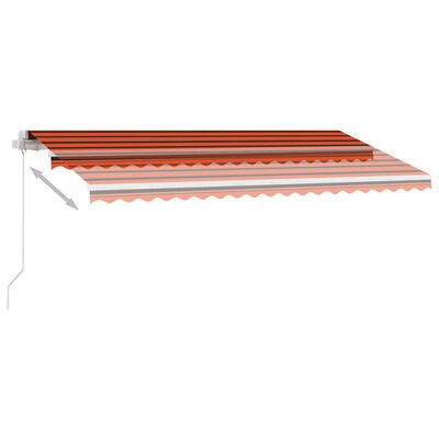 vidaXL Freestanding Manual Retractable Awning 400x350 cm Orange/Brown