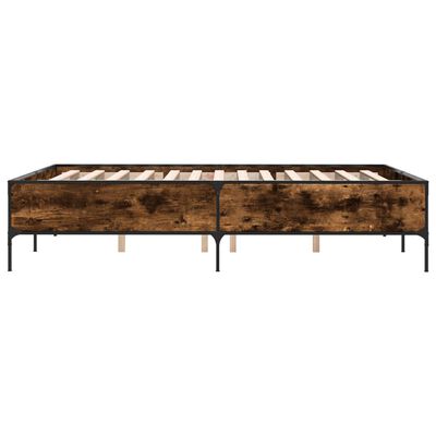 vidaXL Bed Frame without Mattress Smoked Oak 150x200 cm King Size