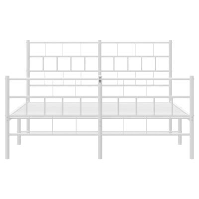 vidaXL Metal Bed Frame without Mattress with Footboard White 160x200 cm