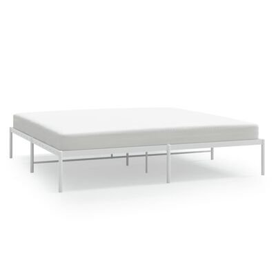 vidaXL Metal Bed Frame without Mattress White 193x203 cm