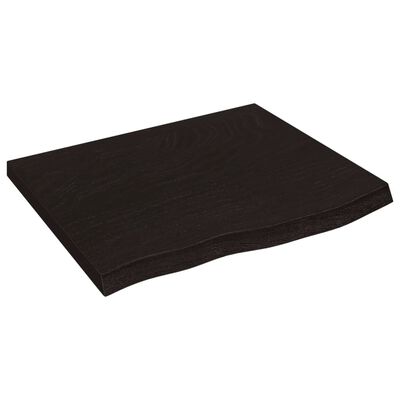 vidaXL Bathroom Countertop Dark Brown 60x60x(2-4) cm Treated Solid Wood