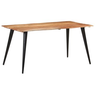 vidaXL Dining Table with Live Edges 160x80x75 cm Solid Acacia Wood