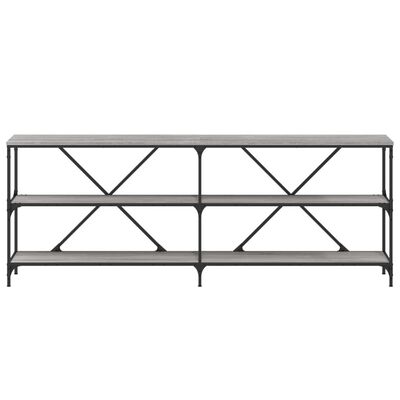 vidaXL Console Table Grey Sonoma 200x30x75 cm Engineered Wood and Iron