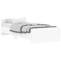 vidaXL Bed Frame White 90x190 cm Single Engineered Wood