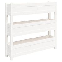 vidaXL Planter White 112x25x104.5 cm Solid Wood Pine