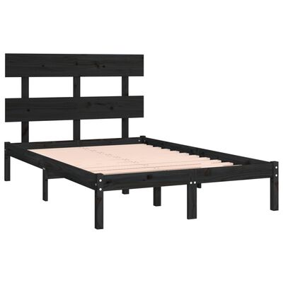 vidaXL Bed Frame without Mattress Black 140x200 cm Solid Wood