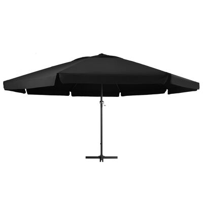 vidaXL Garden Parasol with Aluminium Pole 500 cm Black