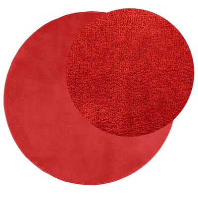 vidaXL Rug OVIEDO Short Pile Red Ø 100 cm