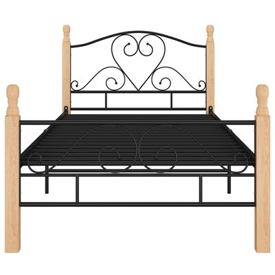 vidaXL Bed Frame without Mattress Black Metal 90x200 cm