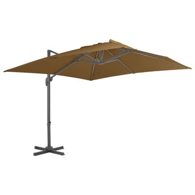 vidaXL Cantilever Garden Parasol with Aluminium Pole 300x300 cm Taupe