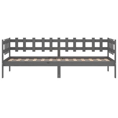 vidaXL Day Bed without Mattress Grey 90x190 cm Single Solid Wood Pine