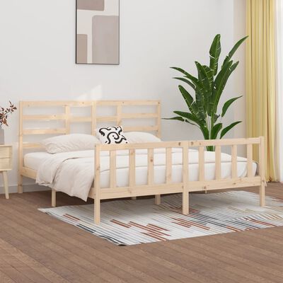 vidaXL Bed Frame without Mattress 180x200 cm Super King Solid Wood