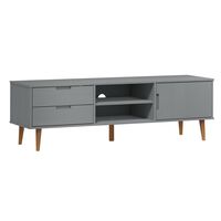 vidaXL TV Cabinet MOLDE Grey 158x40x49 cm Solid Wood Pine