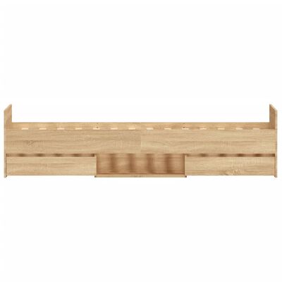 vidaXL Bed Frame without Mattress Sonoma Oak 100x200 cm