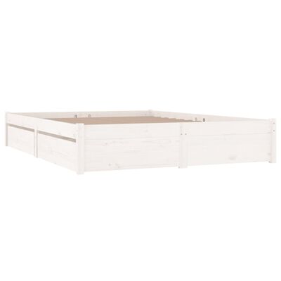 vidaXL Bed Frame without Mattress with Drawers White Double