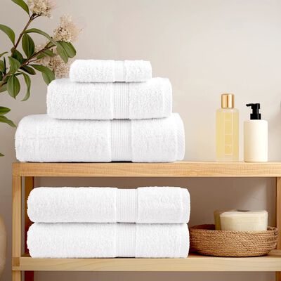 vidaXL 12 Piece Premium Towel Set SOLUND White 600 gsm