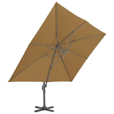 vidaXL Cantilever Garden Parasol with Aluminium Pole 400x300 cm Taupe