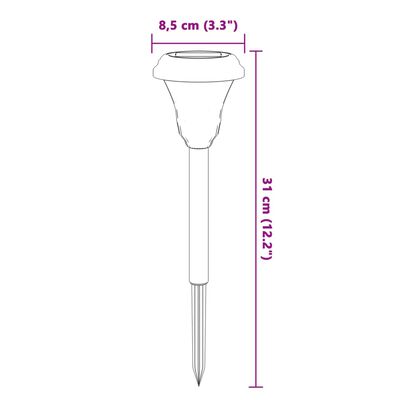 vidaXL Solar Pathway Lights with Ground Spikes 12 pcs White