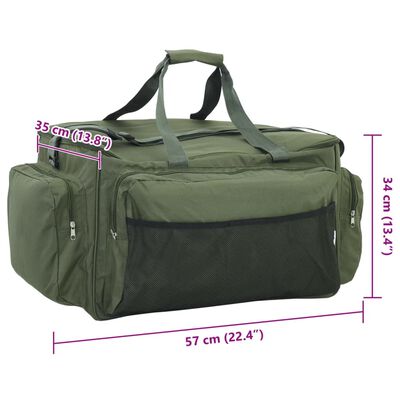 vidaXL Fishing Bag Waterproof Dark Green Oxford Fabric