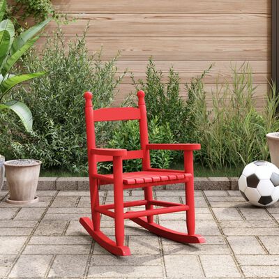 vidaXL Rocking Chair for Children Red Solid Wood Poplar